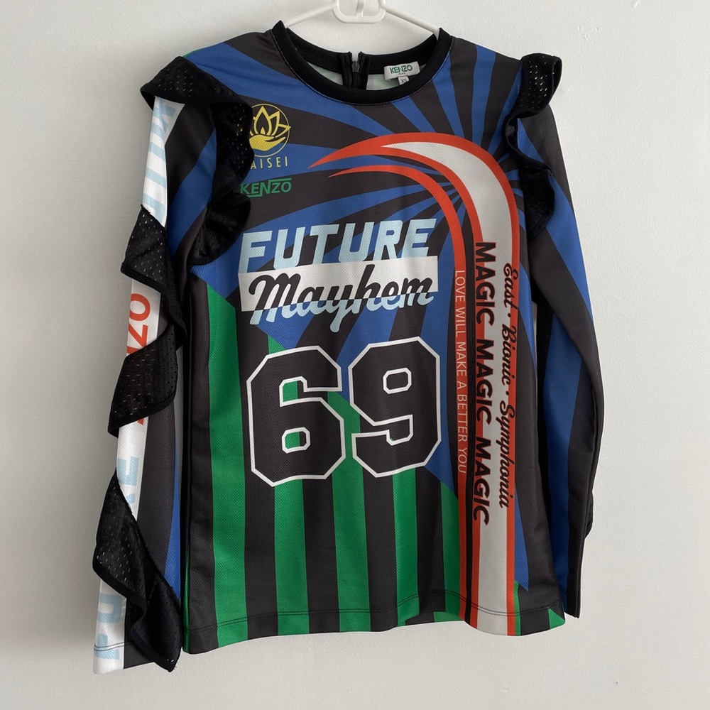 Kenzo Future Mayhem Sports Racing top as seen on Lisa Black Pink 🖤